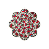White, Red & Green Flowers Turkish Trivet